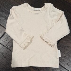 Purebaby long sleeve top with ruffled sleeves